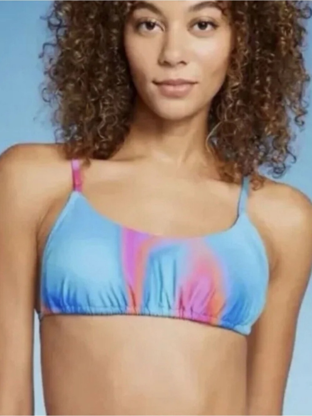 Wild Fable Marbled Tie Dye Tunnel Front Bikini Top